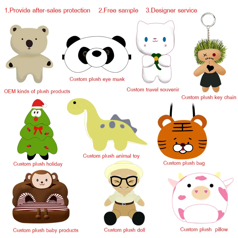Schlussverkauf individuelle Logo-Spielzeuge Plüsch individuelle gefüllte Tiere niedliches Tierdesign Plushei-Spielzeuge Großhandel Plüsch-Spielzeug individuell