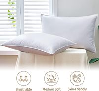 Oreillers de luxe pour la maison, housse en coton ultra-douce, oreiller respirant, oreiller d'hôtel extra moelleux en duvet d'oie