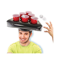 Porte-gobelet gonflable en PVC EN71 au design personnalisé et chapeau de pong gonflable à six trous