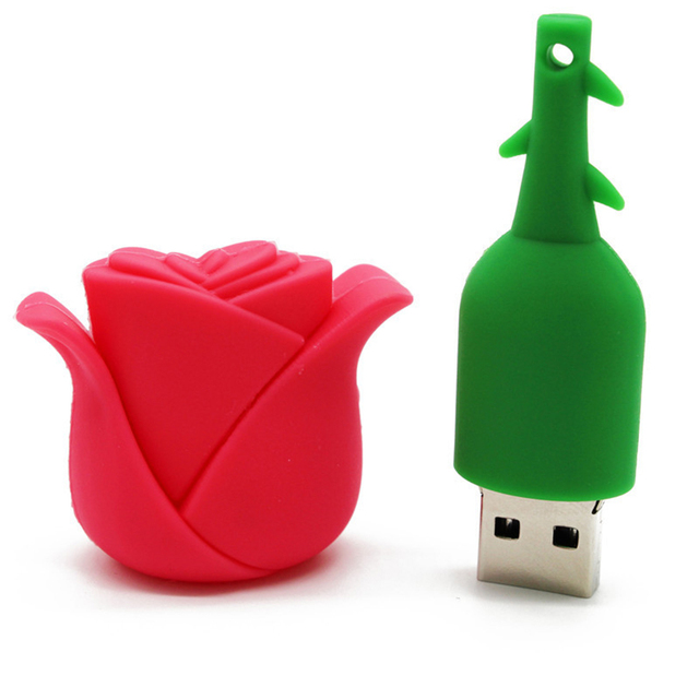 Custom Flower Shape 3D Cartoon PVC USB Flash Drive 4GB-256GB USB 2.0/3.0 New in Stock