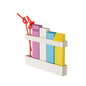 ชั้นวางหลอดดูดน้ำอะคริลิคติดผนัง รูปทรงสี่เหลี่ยมผืนผ้า สีขาวใส ทำความสะอาดง่าย อุปกรณ์จัดระเบียบตู้ครัว - Product Image 4