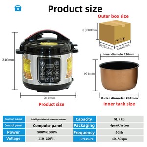 Nouveau cuiseur à pression électrique entièrement automatique de <span class=keywords><strong>5</strong></span> <span class=keywords><strong>litres</strong></span> pour les ménages de <span class=keywords><strong>4</strong></span> à <span class=keywords><strong>5</strong></span> personnes Capacité en acier inoxydable - Product Image 5