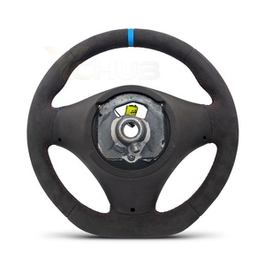 <span class=keywords><strong>Volant</strong></span> en cuir pleine fleur à rayures rouges et bleues, fond plat, pour <span class=keywords><strong>BMW</strong></span> Série <span class=keywords><strong>1</strong></span> et 3 E90 E91 E92 E93 M3 E82 E81 E87 E88 - Product Image 3