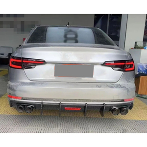 Difusor Trasero Negro Brillante para Coche A4 S4, Divisor <span class=keywords><strong>de</strong></span> Parachoques Trasero ABS con Luz para Audi A4 S4 B9 2017-2019, Kits <span class=keywords><strong>de</strong></span> Carrocería Deportivos - Product Image 6