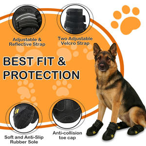 Protège-pattes pour chien en gros, bottes de neige imperméables pour chien avec lacets, bandes réfléchissantes, semelle robuste antidérapante - Product Image 3