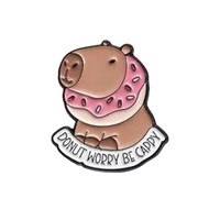 Badges ronds personnalisés gravés avec motif capybara et impression par transfert pour téléphones portables
