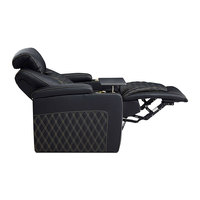 Fauteuils inclinables électriques modernes et fonctionnels en cuir noir pour cinéma VIP à domicile, fabriqués sur mesure