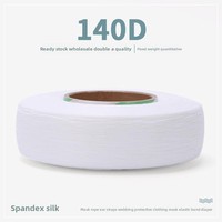 Premium 140D Blanc Spandex Masque Corde Sangle En Stock En Gros Couche Textile Fil Soie Spandex Fil