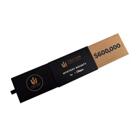 Boîte rigide recyclable unique pour cartes gagnantes et billets de loterie avec gaufrage, pelliculage mat et revêtement UV