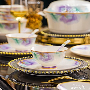 Service de vaisselle en céramique, ensemble de bols et d'assiettes en porcelaine fine pour la maison, vaisselle fournie par l'usine comme articles cadeaux - Product Image 2