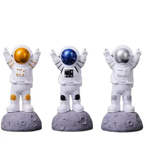 Artesanato em resina pura artesanal para decoração de casa, proteção ambiental, animação, astronauta, escultura, presentes promocionais de negócios