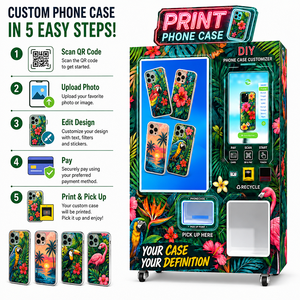 Máquina expendedora de fundas para teléfonos con pantalla dual para zonas de venta minorista en aeropuertos, modelo Operation Guide Broadcast - Product Image 2