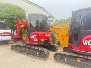 Excavadora de cadenas Yanmar Vic 55 de color rojo, equipo de construcción de alta resistencia. - Product Image 2