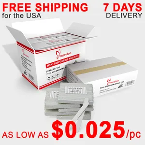 USA Free Shipping 5000Pcs/Case Double Side Nail Filer 80/100 Disposable Wooden Mini Nail File