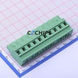 DB2EKA-7.62-10P-GN-S Plug-in Terminal Block P=7.62mm Connector Male Plug 1x10P 7.62mm Green - Product Image 1