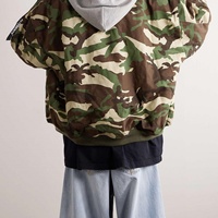 Veste bomber réversible à capuche en sergé de coton camouflage surdimensionnée personnalisée OEM pour hommes