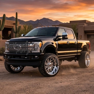 Jantes forgées sur mesure 24x14 26x16 Super Deep Dish pour camion, finition miroir, design maillé, en alliage T6061-T6, pour F250 Silverado <span class=keywords><strong>RAM</strong></span> - Product Image 2