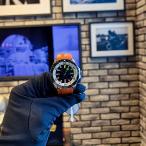 Colorful Diver Style Men Watch – Rainbow Markers, Rotating Bezel, Rubber Strap, <b>Automatic</b> Sports Timepiece - Product Image 3