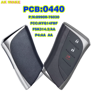 8990h-76030 thông minh gần từ xa chìa khóa xe fccid: hyq14fbf với AA chip cho Lexus ux250h 314.3MHz 2 + 1 nút Board 0440 - Product Image 2