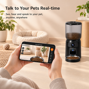 Professional <b>Smart</b> Cat Feeder with App Control Dual Lens Monitoring and 304 Stainless Steel Bowl - Product Image 5