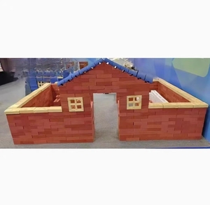 Anaokulu çocuk büyük simülasyon kırmızı tuğla yapı taşları inşaat oyunu tuğla bir ev bricktoys oyuncaklar inşa etmek - Product Image 4