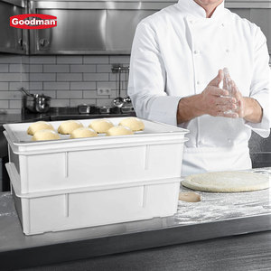 Contenedores de almacenamiento de plástico apilables para panadería con tapas para transporte, fermentación de pan y prueba de masa de pizza