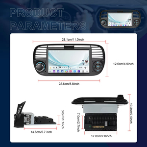 Podofo 7'' pour Fiat 500 2007-2015 Autoradio Android Stéréo 2+64GB Écran IPS CarPlay/Android Auto GPS WiFi FM/RDS ASP ODM - Product Image 5