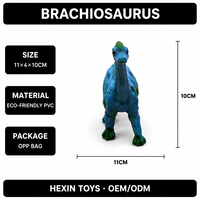 Figurine de dinosaure en PVC bleu jaune 13x5x7cm, modèle éducatif de dinosaure, jouet de bureau pour enfants