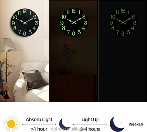 Đồng Hồ Treo Tường Bằng Gỗ Dạ Quang Hình Chữ Số Bằng Gỗ Mdf Hiện Đại Đồng Hồ Im Lặng Hình Tròn Màu Đen Trang Trí Nhà Cửa Biểu Tượng Tùy Chỉnh - Product Image 4