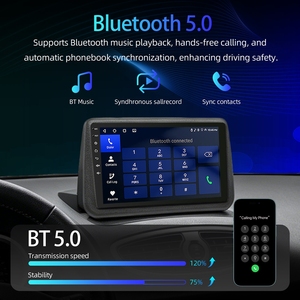 Autoradio multimédia 9 pouces à installation facile avec Bluetooth, commandes au volant et fonction d'apprentissage des boutons pour Renault Clio 3 2005-2017 - Product Image 2