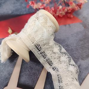 دانتيل جاكار قطني حريري 3.0، طبقة مزدوجة من جانب واحد، ناعم، إكسسوارات للملابس والدمى، يُستخدم لياقات وأكمام وحواف التنانير، دانتيل بأسلوب ريفي - Product Image 1