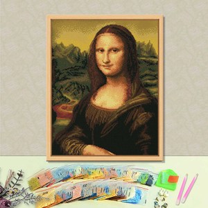 Kit d'art DIY 2026 en gros, Peinture Diamant Mona Lisa Portrait, Perles carrées, Encadré, Style Classique - Product Image 1