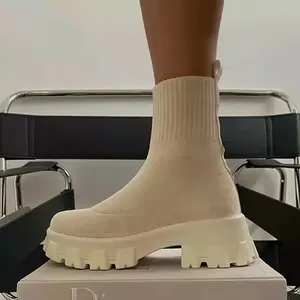 RJNA ZH365 <strong>Women</strong> <strong>Ankle</strong> <strong>Boots</strong> Lightweight Casual for <strong>Women</strong> <strong>Wedge</strong> Fashion Sock <strong>Boots</strong> Knitting Winter Medium Tube Platform <strong>Boot</strong> - Product Image 3