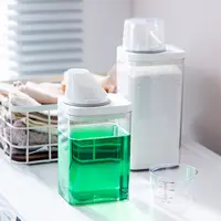 Detergent Dispenser Powder Storage Box Clear Washing Powder Liquid