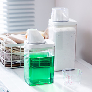 Laundry Detergent Dispenser Powder Storage Box Clear Washing Powder Liquid Container With Lids Jar W23-257