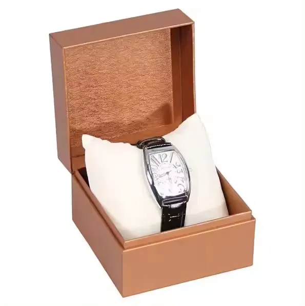 カスタムリサイクル可能な高級メンズ時計ギフトボックスリジッド段ボール包装紙箱枕付き時計用内部サポート修正