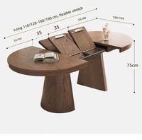Table de cuisine et de salle à manger ovale pliante et extensible YueChun en bois massif, personnalisable OEM/ODM, gain de place, confortable pour 4 à 8 personnes