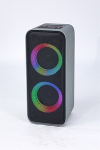 Haut-parleur double 8 pouces AAWM 2026 avec boîtier en bois, puissance RMS 130W, son stéréo et bouton en silicone, haut-parleur karaoké OEM - Product Image 2