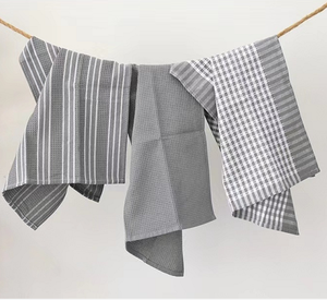 Taille <span class=keywords><strong>personnalisée</strong></span> logo gaufre gris 100% coton linien microfibre nettoyage <span class=keywords><strong>de</strong></span> la cuisine torchon pour Restaurant - Product Image 2