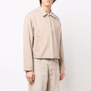 <span class=keywords><strong>Giacca</strong></span> da Lavoro Classica <span class=keywords><strong>Beige</strong></span> in Twill di Cotone con Tasche e Chiusura a Zip, Nuovo Design Personalizzato di Tendenza - Product Image 2