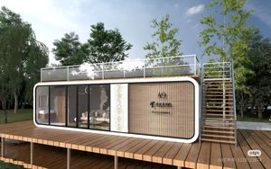 Offre Spéciale petit bureau de luxe Pod 12 20 40 pieds avec meubles Apple Container House pour hôtels Utilisation en extérieur Panneau sandwich fabriqué - Product Image 4