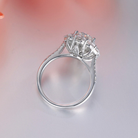 Nouvelle Bague Magique Personnalisable en Argent Sterling 925 Plaqué Rhodium avec Moissanite Taille Princesse 2,5 Carats