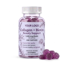 Complément alimentaire en gommes de collagène naturel pour la peau, les cheveux, les ongles et les articulations, multi-beauté pour adultes, 60 gommes, 180 g, OEM ODM