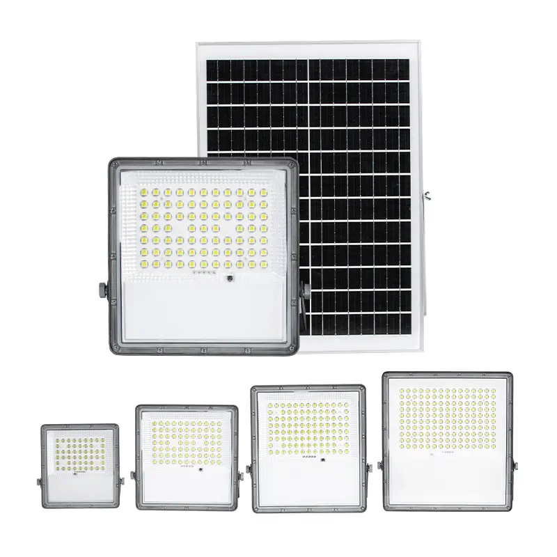 New design Aluminium housing IP65 Solar projector garden lights 100W 200W 300W 400W remote control outdoor solar flood light