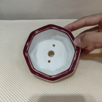 Pot à bonsaï Yixing Offre Spéciale fait main sculpté avec motif de dragon et forme octogonale