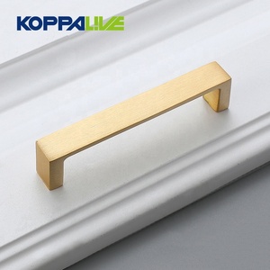 Koppalive مقابض أبواب خزانة مطبخ مستطيلية متعاقدة مع أثاث أسود ذهبي مقابض سحب من النحاس المصقول - Product Image 5