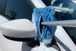 Dapat disesuaikan penutup pel mikrofiber cuci mobil sikat debu pengganti Chenille sikat pel dapat dilepas dicuci sikat pembersih mobil