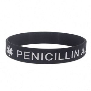 Bracelet en silicone de protection environnementale et de sécurité, bracelet d'avertissement médical en caoutchouc pour allergie au penicilline, usage hospitalier - Product Image 4