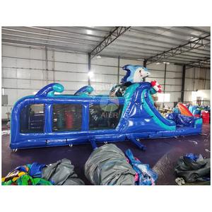 Parcours d'obstacles gonflable bleu commercial avec piscine <span class=keywords><strong>pour</strong></span> adultes et enfants – Prix usine - Product Image 2