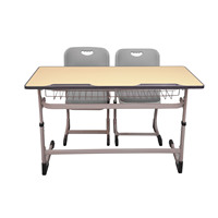 Chaise de bureau commerciale moderne en métal avec combinaison de sièges doubles réglables en hauteur pour l'école, la maison, le bureau, le salon et la salle de classe